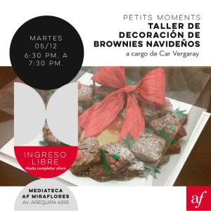 Martes 5 de diciembre: Taller de Decoración de Brownies
