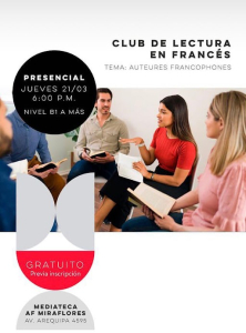 Jueves 21 de marzo: Club de lecture présentiel en français 