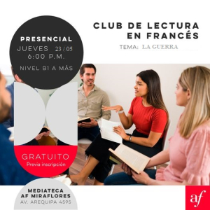 Jueves 25 de abril: Club de lecture présentiel en français 